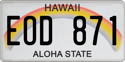 HI license plate EOD871