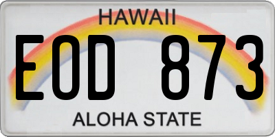 HI license plate EOD873