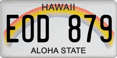HI license plate EOD879