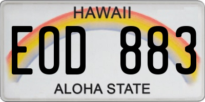 HI license plate EOD883