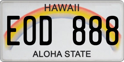 HI license plate EOD888