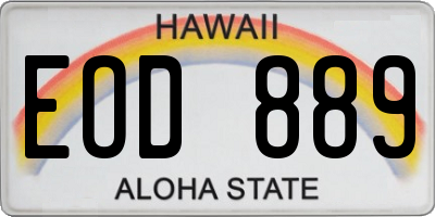 HI license plate EOD889
