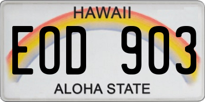 HI license plate EOD903