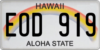 HI license plate EOD919