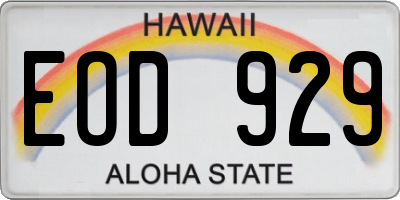HI license plate EOD929