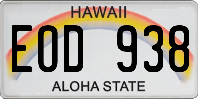 HI license plate EOD938