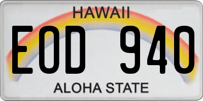 HI license plate EOD940