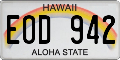 HI license plate EOD942
