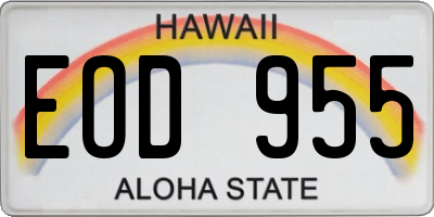 HI license plate EOD955