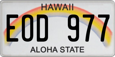 HI license plate EOD977