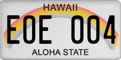 HI license plate EOE004