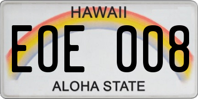 HI license plate EOE008