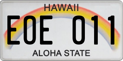 HI license plate EOE011