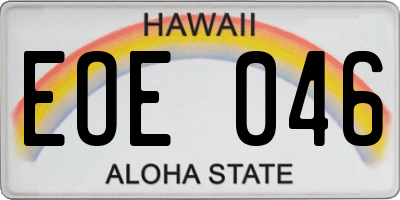 HI license plate EOE046