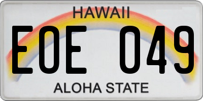 HI license plate EOE049