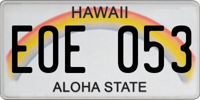 HI license plate EOE053
