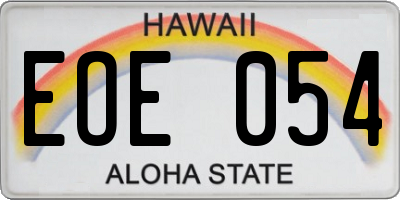 HI license plate EOE054