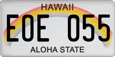 HI license plate EOE055