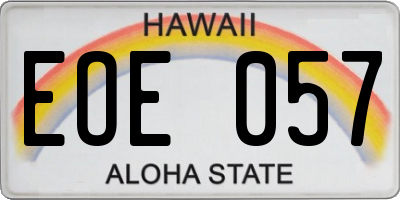 HI license plate EOE057