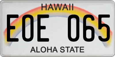 HI license plate EOE065