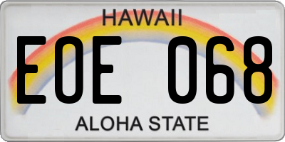 HI license plate EOE068