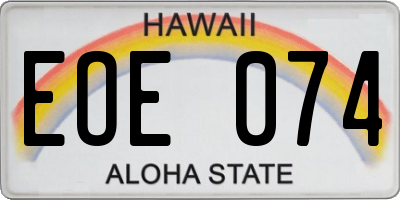 HI license plate EOE074