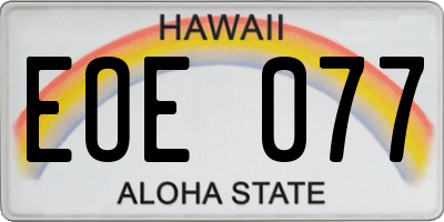 HI license plate EOE077