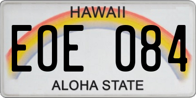 HI license plate EOE084