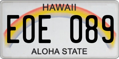 HI license plate EOE089