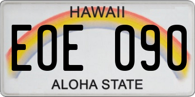 HI license plate EOE090