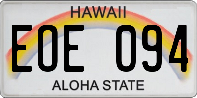 HI license plate EOE094