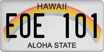 HI license plate EOE101