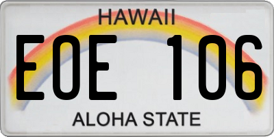 HI license plate EOE106