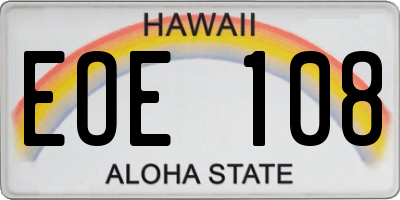 HI license plate EOE108