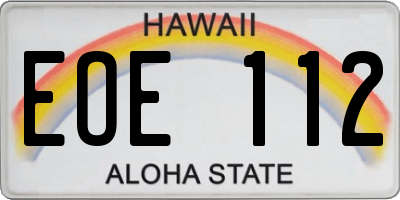 HI license plate EOE112
