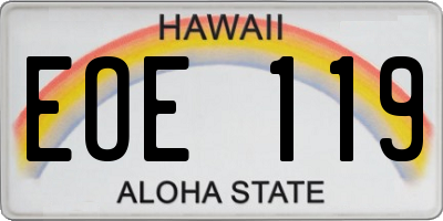 HI license plate EOE119