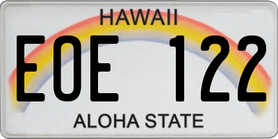 HI license plate EOE122