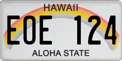 HI license plate EOE124