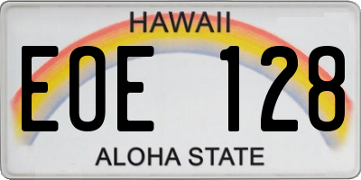 HI license plate EOE128