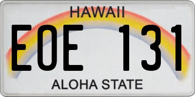 HI license plate EOE131