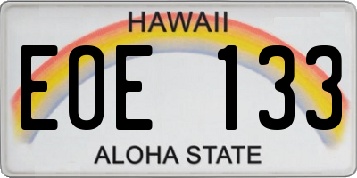 HI license plate EOE133
