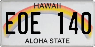 HI license plate EOE140