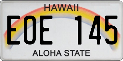 HI license plate EOE145