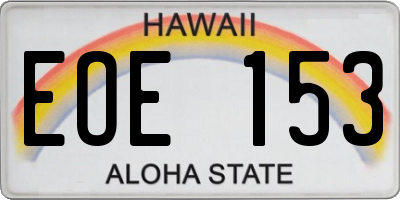 HI license plate EOE153