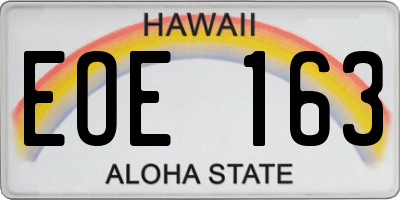 HI license plate EOE163