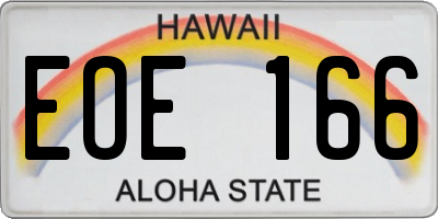HI license plate EOE166
