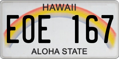 HI license plate EOE167