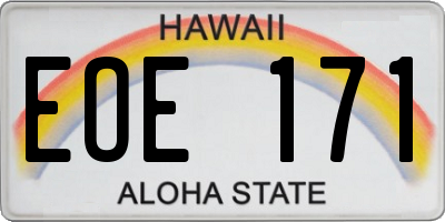 HI license plate EOE171