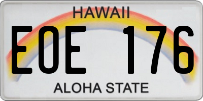 HI license plate EOE176