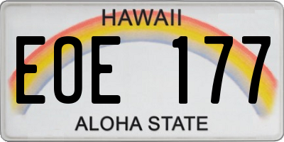 HI license plate EOE177